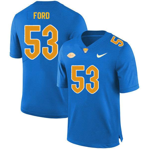 Men #53 Dorien Ford Pitt Panthers College Football Jerseys Sale-Royal